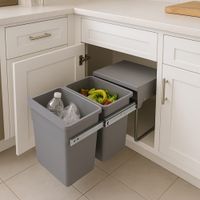 cubo de basura de reciclaje empotrado gris  36l