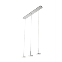 lampara colgante fabas luce dunk de 3 luces - led regulable de 24 w - aluminio cepillado diseno lineal