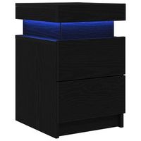 mesita de noche - mesilla de noche con cajon roble negro 35 x 39 x 55 cm mc6812