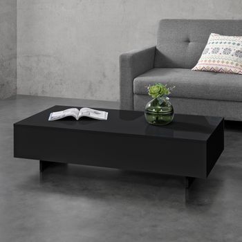 Mesa De Centro Lärketorp Aglomerado 115 X 55 X 31 Cm - Negro [en.casa]