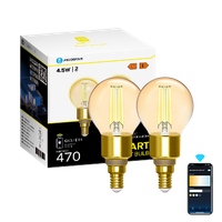 bombilla inteligente de filamento g45 cct 2 uds wifi  bluetooth