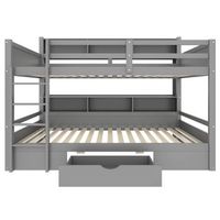 litera 90x200 cm - con cajones con compartimentos de almacenamiento sin colchon - gris