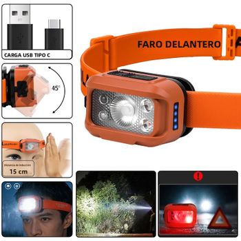 Nuevo faro de inducción con carga USB, pantalla digital, ligero, para exteriores, con LED.