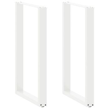 Patas Para Mesa De Bar En Forma De U (2 Unidades), Color Blanco, 60 X 100-101 Cm, Acero Vidaxl