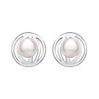 pendientes de mujer de plata 925 con perla