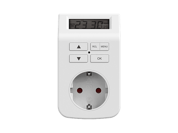 Temporizador enchufe - ISY ITD-1000-W, Con temporizador digital, Blanco