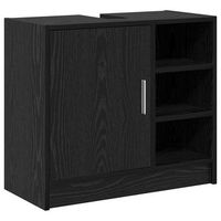 mueble de cuarto de bano con puerta roble negro 63 x 29 x 55 cm