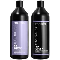 matrix total results so silver purple toning shampoo and conditioner 1000ml duo for blonde silver and grey hair