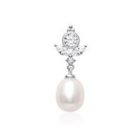 colgante de perlas de plata 925 con circonita cubica
