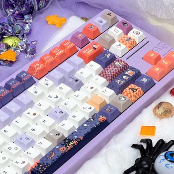 Nuevas teclas PBT de 120 teclas, juego de teclas PBT con perfil Cherry, sublimación de tinta en 5 lados, antideslumbrantes, compatibles con teclados 61-108