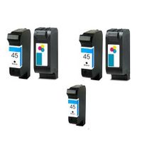 compatible multipack hp deskjet 1100cse printer ink cartridges 5 pack -51645a