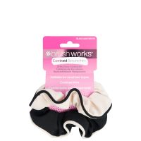 brushworks contrast scrunchies - black  white - 2 pack