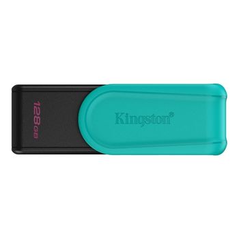Kingston datatraveler exodia memoria usb 128gb - usb 3.2 gen 1 - tapa giratoria - color turquesa