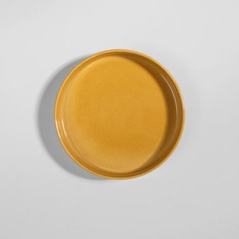 Plato hondo de cerámica amarillo ocre