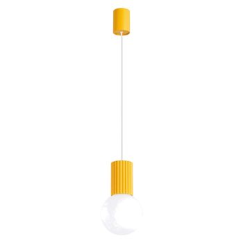 Lámpara colgantes amarillo aluminio/vidrio alt. 120 cm