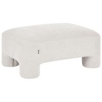 otomana tapizado de tela con textura aterciopelada patas cilindricas estilo organico blanco hogbo