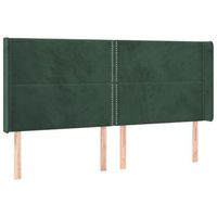 cabecero cama mueble de dormitorio con led de terciopelo 203 x 16 x 118128 cm verde oscuro m020002071