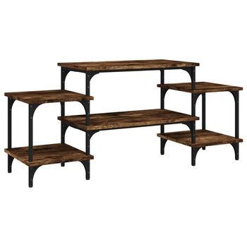 Mueble Tv | Mueble De Salón | Armario Tv Madera Contrachapada Roble Ahumado 117x35x52 Cm