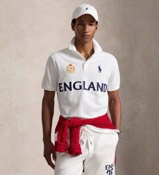 Polo Ralph Lauren para hombre. 710B20867001 Polo de Inglaterra Classic Fit blanco (XXL), Casual, Algodón, Manga corta