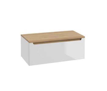 Mueble bajo lavabo 80cm 1 cajón encimera livia blanco y madera