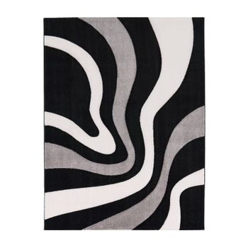 Alfombra moderna Diamora negro 60x110 cm