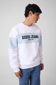 Sudadera De Cuello Redondo Con Franja Horizontal