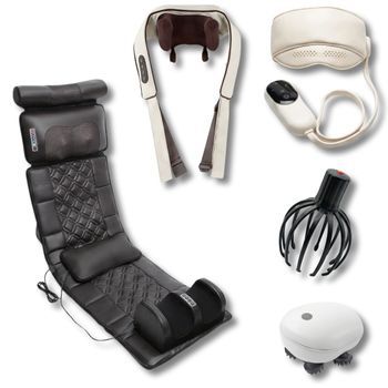 Cofre Masaje Colchoneta Shiatsu Máscara - Bodylife Relaxset Pro Blanco