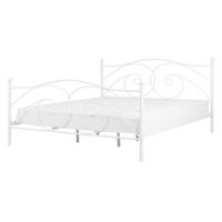 cama con somier de metal blanco con marco decorado 140 x 200 cm estilo moderno y minimalista dinard