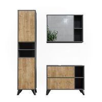 conjunto de muebles de bano leano 80 cm juego 3 vicco