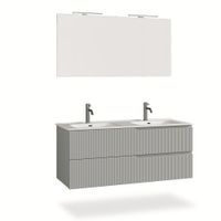 mueble de bano de 5 piezas con doble banera en mdf gris mate