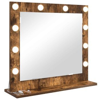 Espejo De Tocador Roble Ahumado 60 X 55 X 18 Cm Rectangular Vidaxl