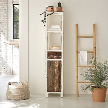 Columna de baño de pino macizo reciclado