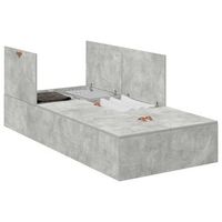 cama individual  cama para adulto  cama con almacenamiento gris concreto 80 x 200 cm