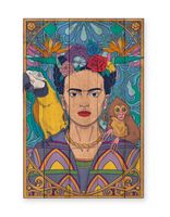 panel decorativo madera 60x40 frida artdeco