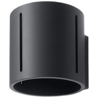 lampara de pared negro aluminio alt 10 cm