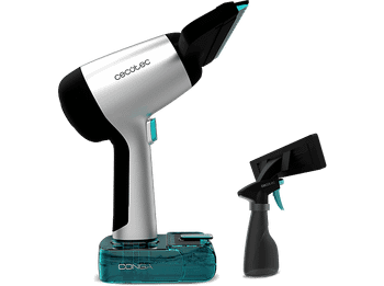 Limpiacristales - Cecotec Conga Rockstar 3700 Glass, 3 en 1, 50 ml, 30 min, 15 W, Pulveriza, Limpia, Aspira, 220 mm, Incluye botella, Black Silver