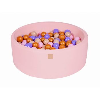 Meowbaby Piscina De Bolas, Round Seca Para Niños, Rosa Claro : Dorado/beige/rosa Pastel/intenso, 200 Pcs, 90x30cm