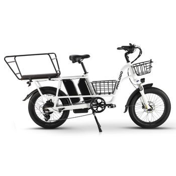 Bicicleta Eléctrica De Carga Philodo Traveller Con Doble Batería De 1680 Wh, Blanca