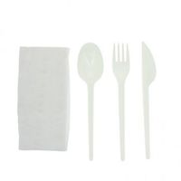 set completo cubiertos eco reutilizables blancos 500 unidades