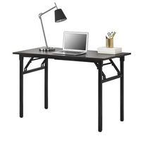 neuhaus mesa extraible de diseno - 120 x 60 cm - altura ajustable 75 - 764 cm - ahorra espacio - plegable - mesa pequena - marron oscuro con patas negras