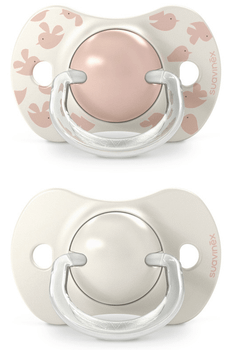Suavinex Birdies Chupete Tetina Fisiológica Silicona SX Pro Rosa 6-18m 2 uds