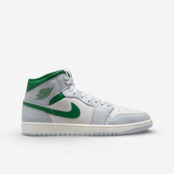 Nike Deportivas Moda Jordan 1 Mid White Pure Platinum Pine Green para hombre
