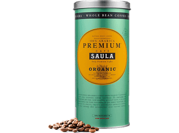 Café en grano - Saula Premium Ecológico, Arábica, Intenso, 500 g