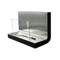 biochimenea de pared kekai thera 80x35x50 cm quemador de acero inoxidable vidrio templado y accesorio apagallamas