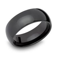 anillo de tungsteno pulido negro