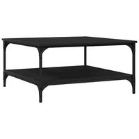 mesa de cafe roble negro 80 x 80 x 40 cm madera contrachapada