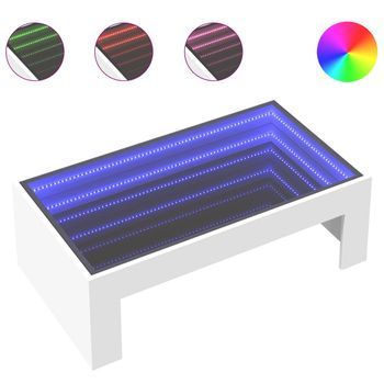 Mesa De Centro Con Infinity Led Blanco 90x50x30 Cm Vidaxl