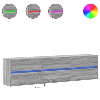 Mueble De Tv De Pared Con Led Gris Sonoma 180x31x45 Cm Vidaxl