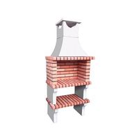 bbq xl-art - barbacoa simple construido con ladrillo y cemento refractario con laterales de ladrillo - 83x52x196cm
