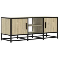 mueble tv metal y madera ingenieria roble sonoma 100x35x41 cm vidaxl